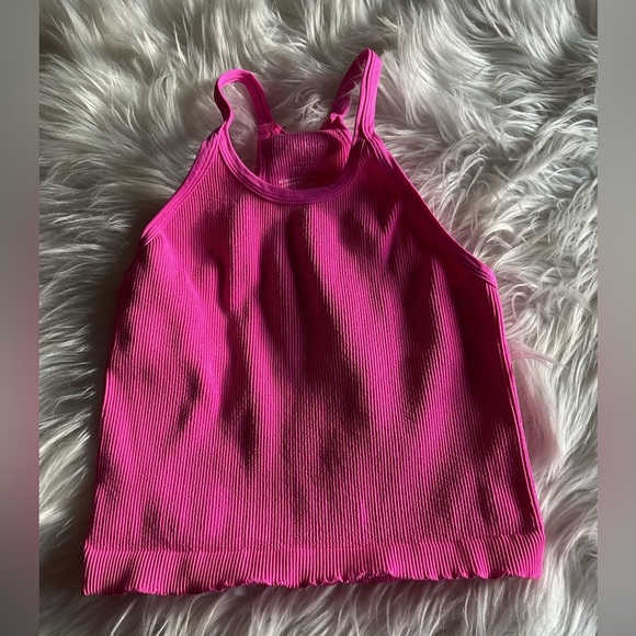 Free People Happiness Runs Long Crop Tank PINK - Picture 5 of 7